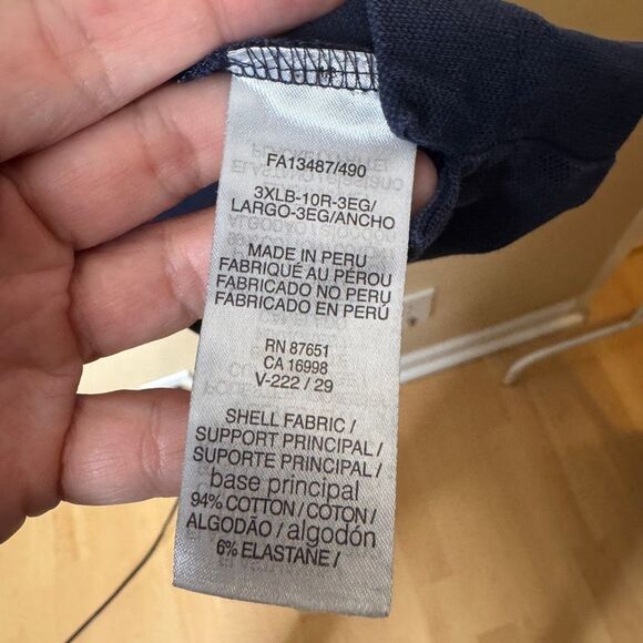 Lactose Shirt Mens 3XLB Navy Blue Polo Short Sleeve Classic Fit - Picture 5 of 8